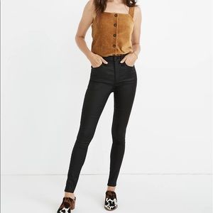 Madewell 10" High-Rise Skinny Jeans Coated Edition Black Size 27